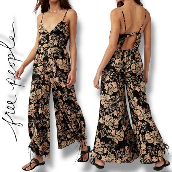 FREE PEOPLE Women’s Stand Out Floral Print One-Piece/Jumpsuit in the Size Large - Picture 11 of 16